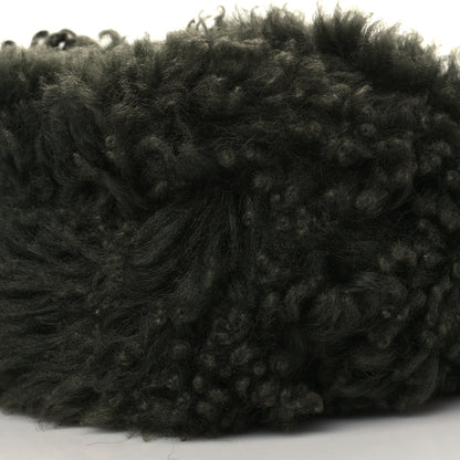 Celine Shearling Small Shoulder Bag Dark Green 9 of 10