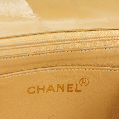 Chanel Vinyl Quilted Jumbo Single Flap Beige 6 of 15