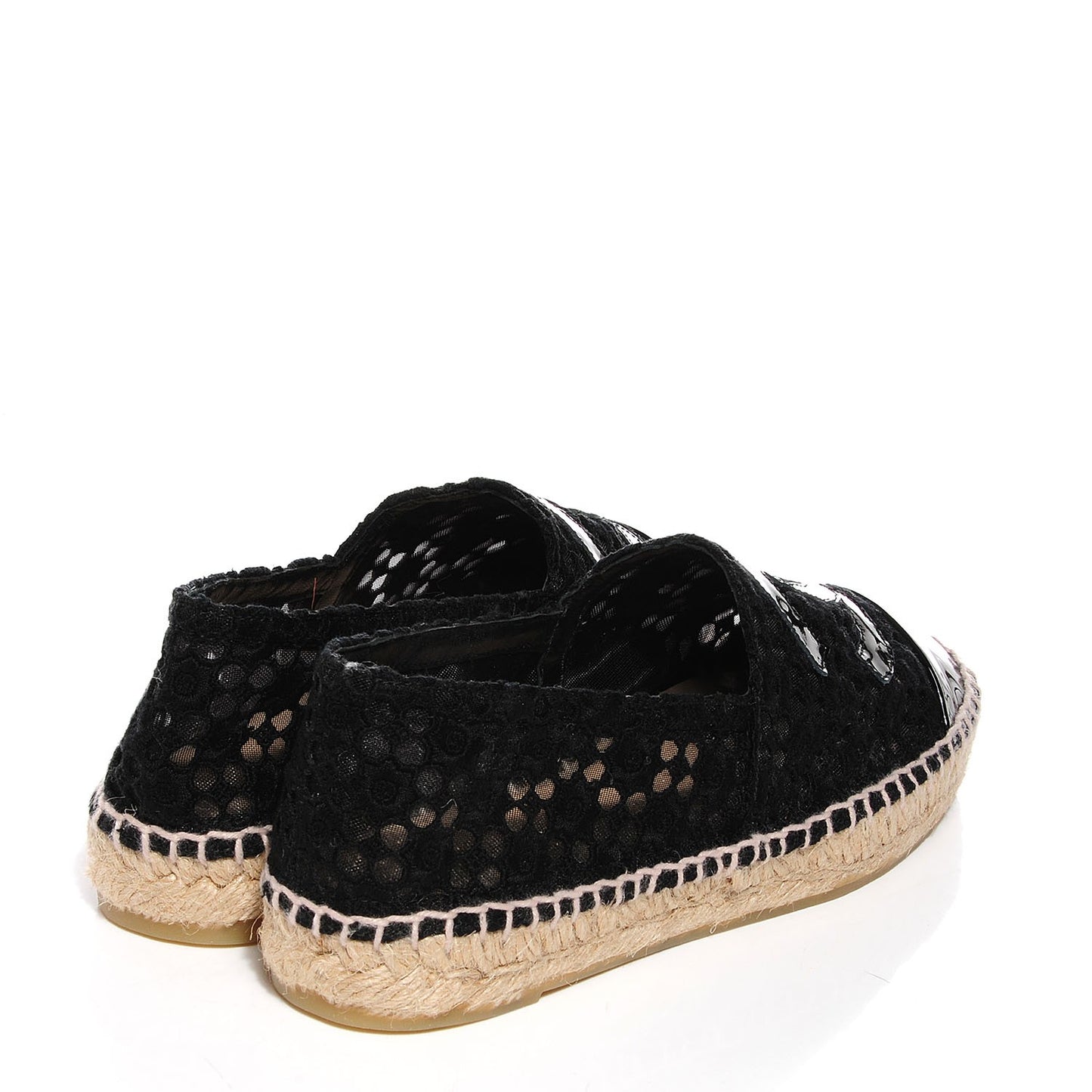 Lace Patent CC Espadrilles 36 Black