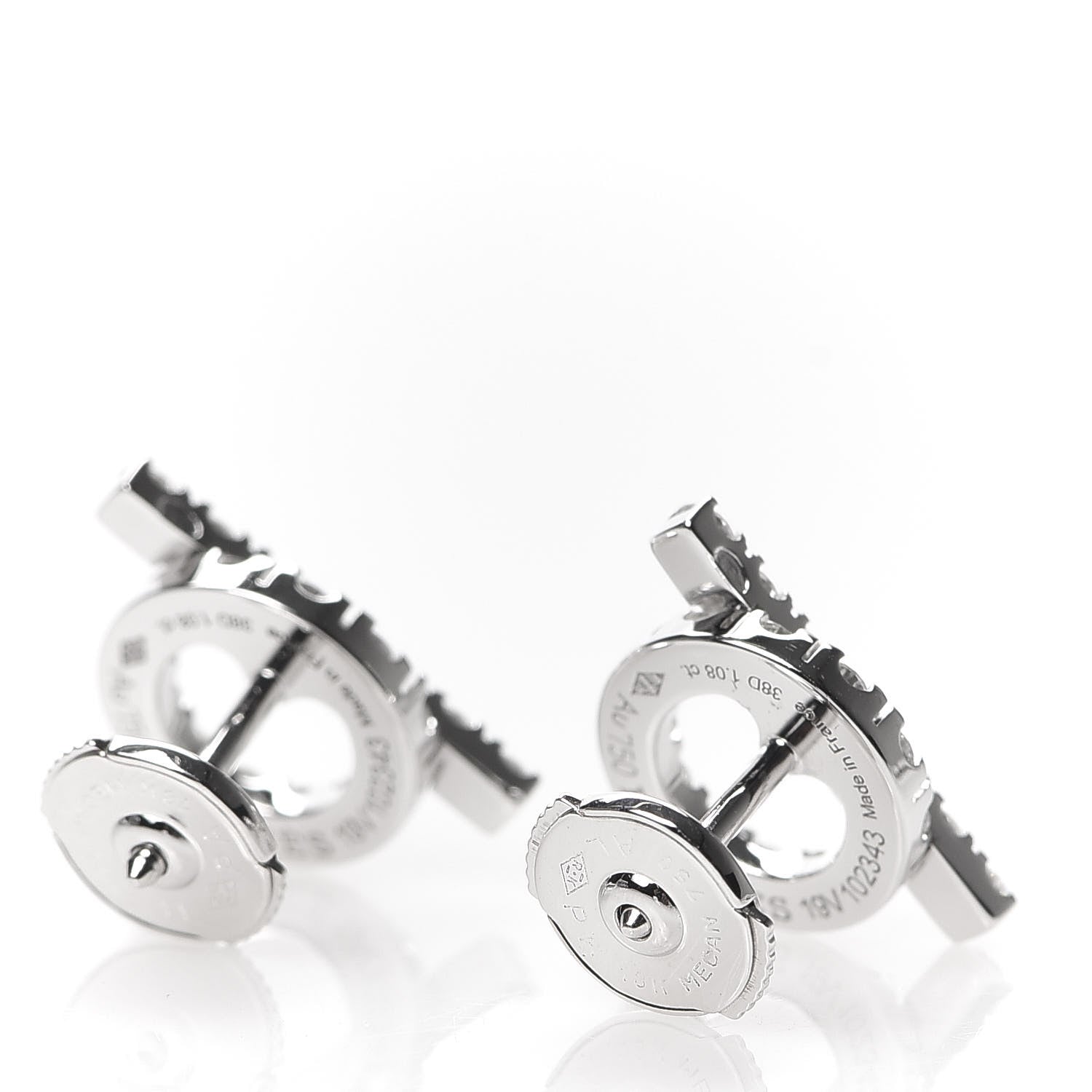 Hermes 18K White Gold Diamond Finesse Earrings 4 of 5