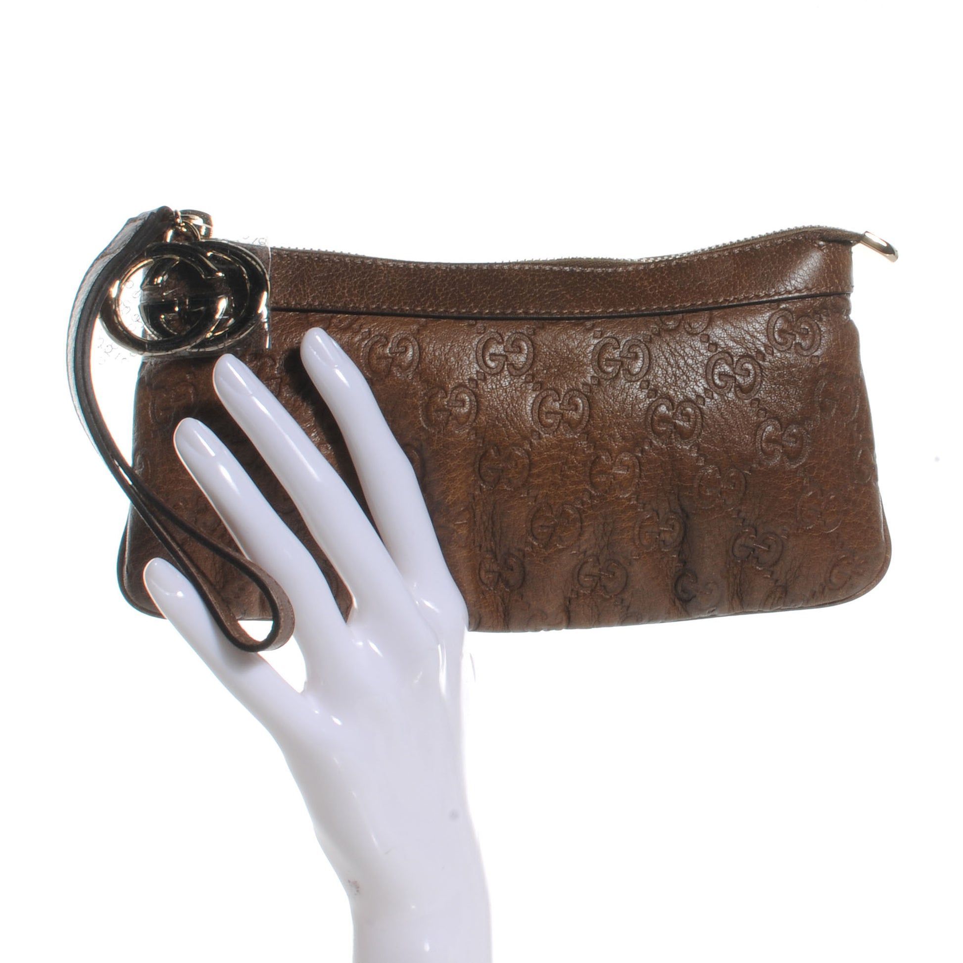 Gucci Guccissima New Britt Wristlet Brown 2 of 7