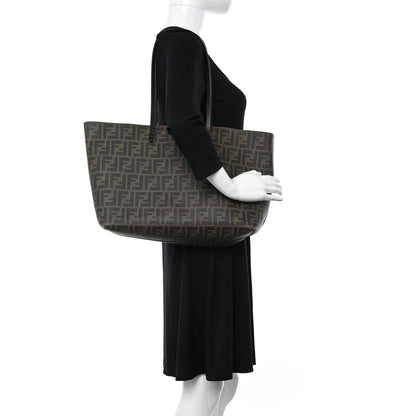 Fendi Zucca Spalmati Medium Roll Tote Tobacco Fuxia 2 of 12
