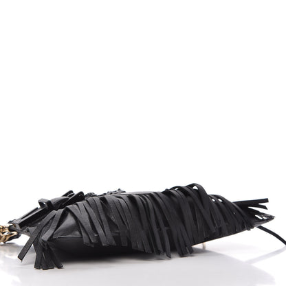 Versace Calfskin Palazzo Fringe Crossbody Bag Black 4 of 9
