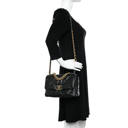 Chanel Lambskin Quilted Medium Chanel 19 Flap Black 2 of 10