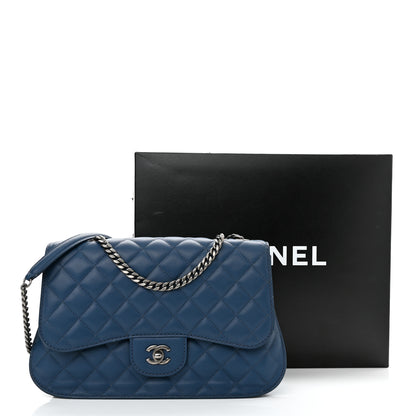 Chanel Lambskin Quilted Large Natural CC Flap Navy 11 of 11