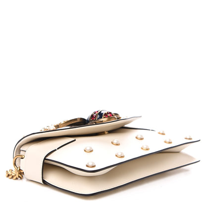 Gucci Nappa Pearl Studded Mini Queen Margaret Broadway Shoulder Bag Mystic White 3 of 10