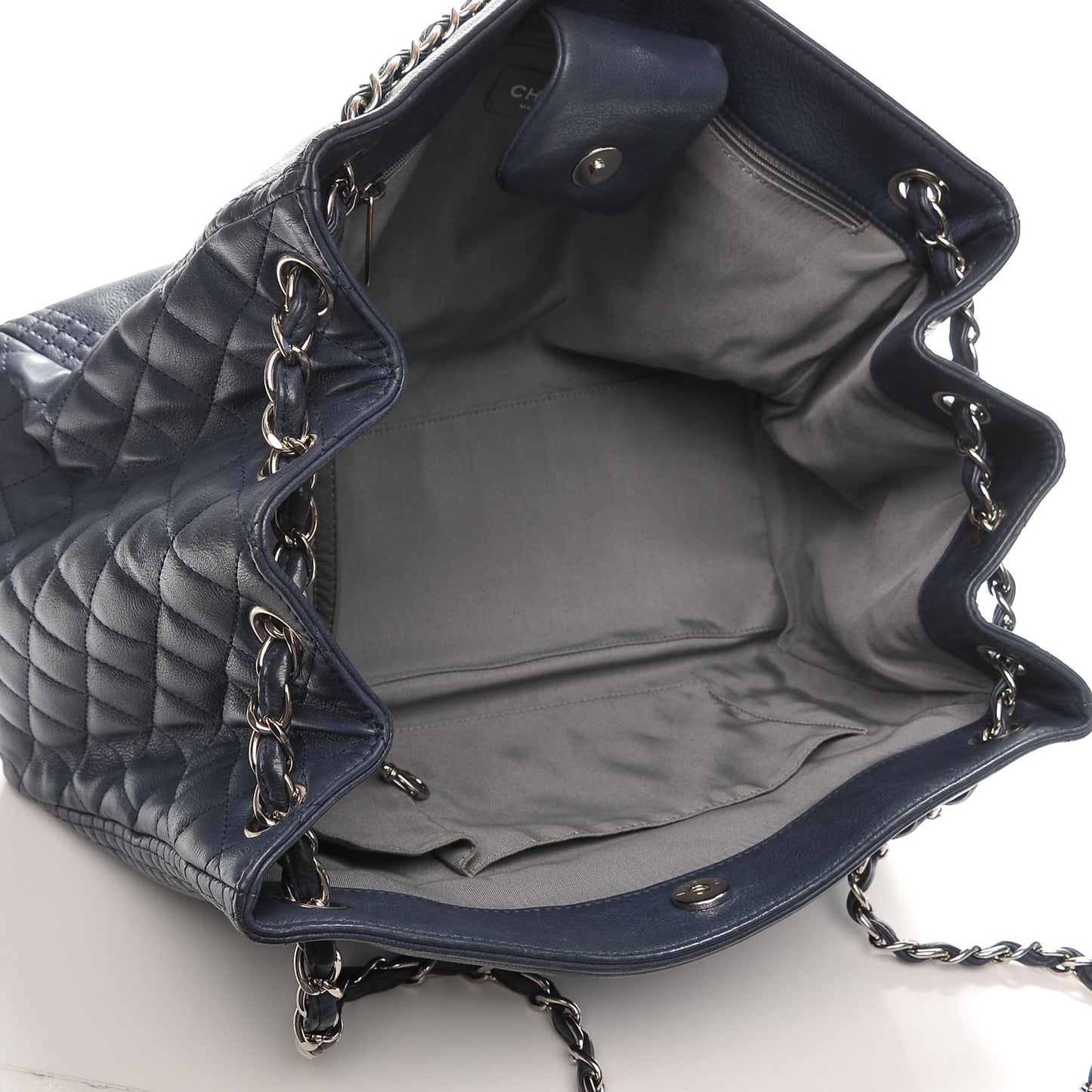 Calfskin Coco Bengal Open Accordion Tote Blue