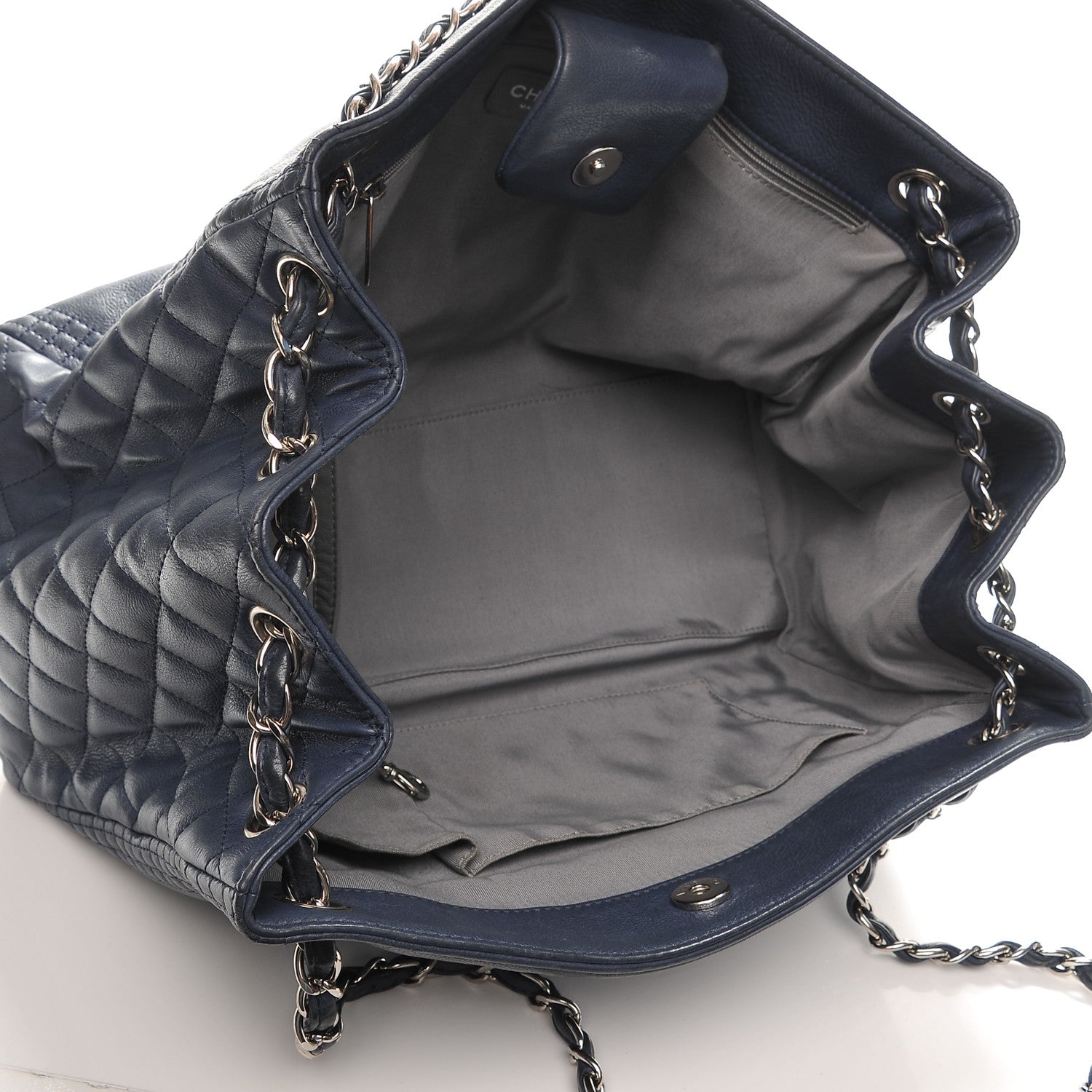 Chanel Calfskin Coco Bengal Open Accordion Tote Blue 5 of 11