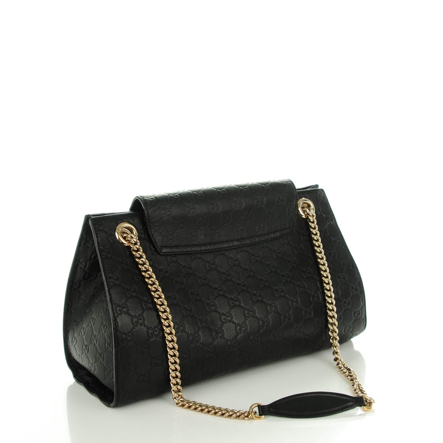 Gucci Guccissima Large Emily Chain Shoulder Bag Black 3 of 7