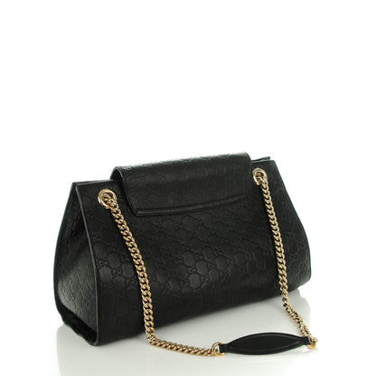 Gucci Guccissima Large Emily Chain Shoulder Bag Black 3 of 7