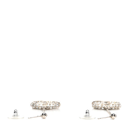Chanel Baguette Crystal CC Drop Earrings Silver 3 of 3