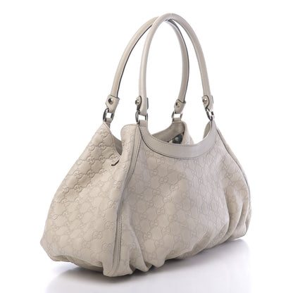 Gucci Guccissima Large D Gold Ring Shoulder Bag Off White 3 of 10