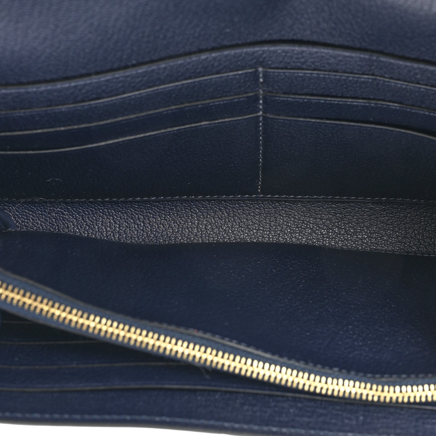 Ostrich Kelly Longue Wallet Bleu Iris