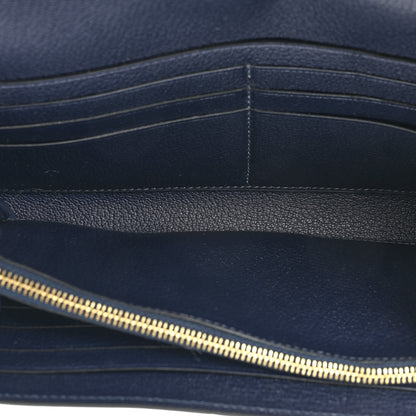 Hermes Ostrich Kelly Longue Wallet Bleu Iris 8 of 14