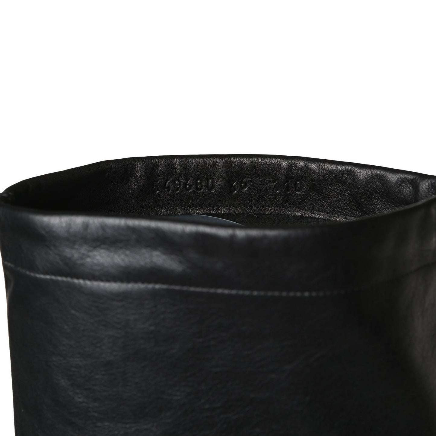 Deauville Calfskin Cinched Knee High Boots 36 Black