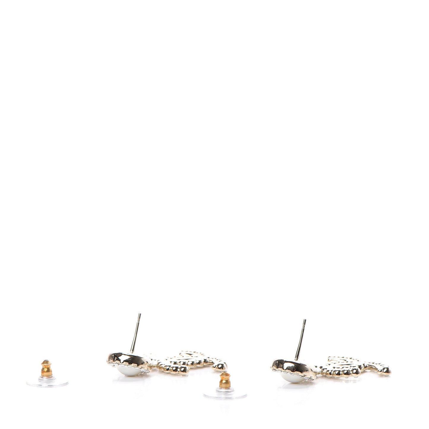 Crystal Pearl Bow-tiful CC Drop Earrings Gold