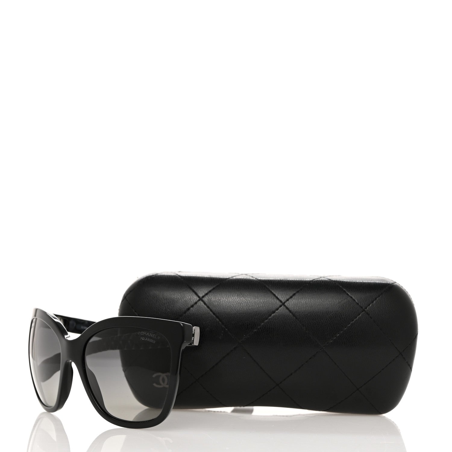 Chanel Acetate Quilted Polarized Butterfly CC Sunglasses 5288-Q Black 8 of 8