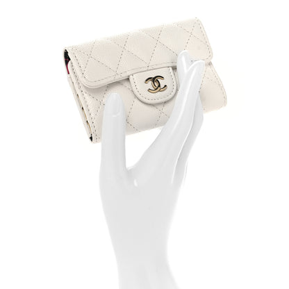 Chanel Caviar Quilted Classic 4 Key Holder Wallet White 2 of 8