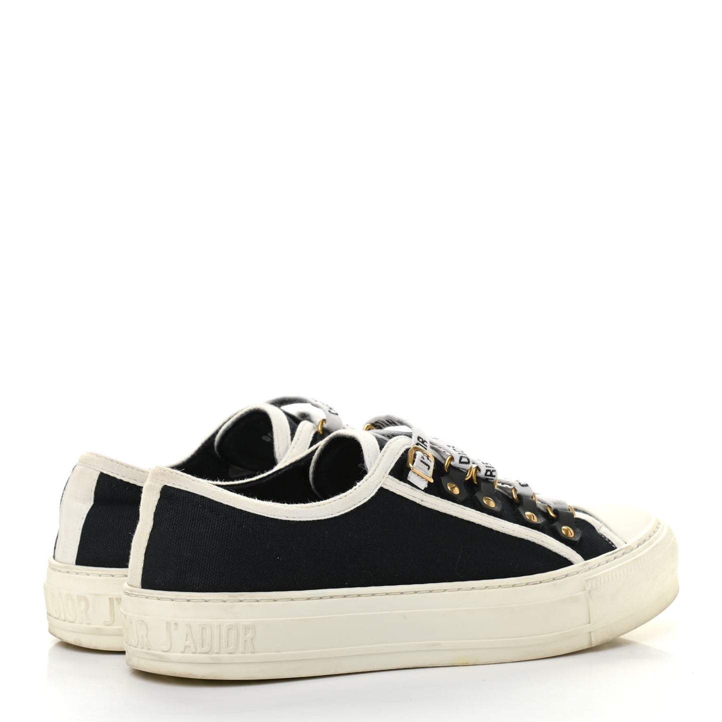 Canvas Womens Walk'n Dior Low Top Sneakers 36.5 Black