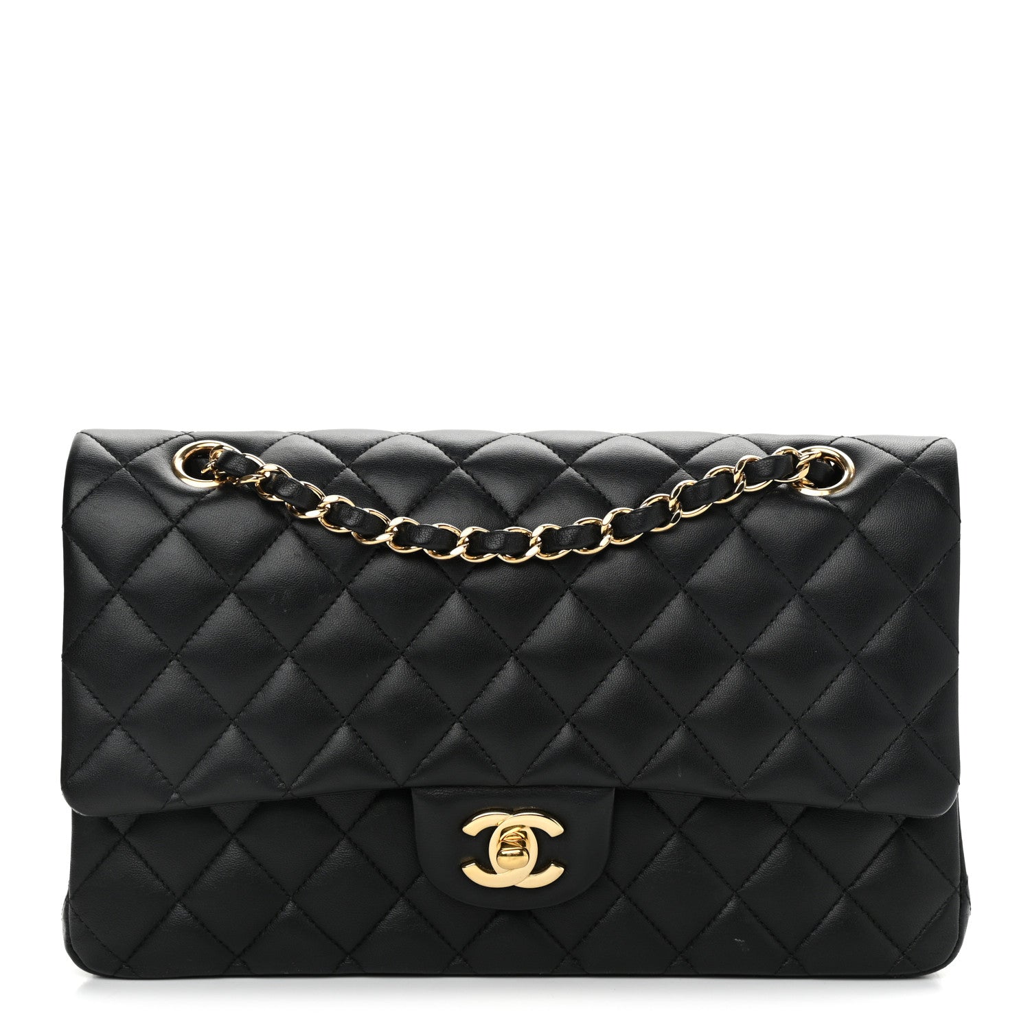 Chanel Lambskin Quilted Medium Double Flap Black 1 of 10