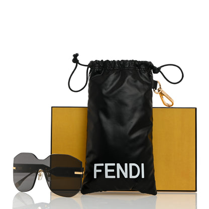Fendi Acetate Metal Fendigraphy Shield Sunglasses FE 40067U Black Gold 7 of 7