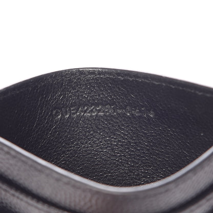 Saint Laurent Grain De Poudre Matelasse Chevron Monogram Credit Card Case Black 7 of 10