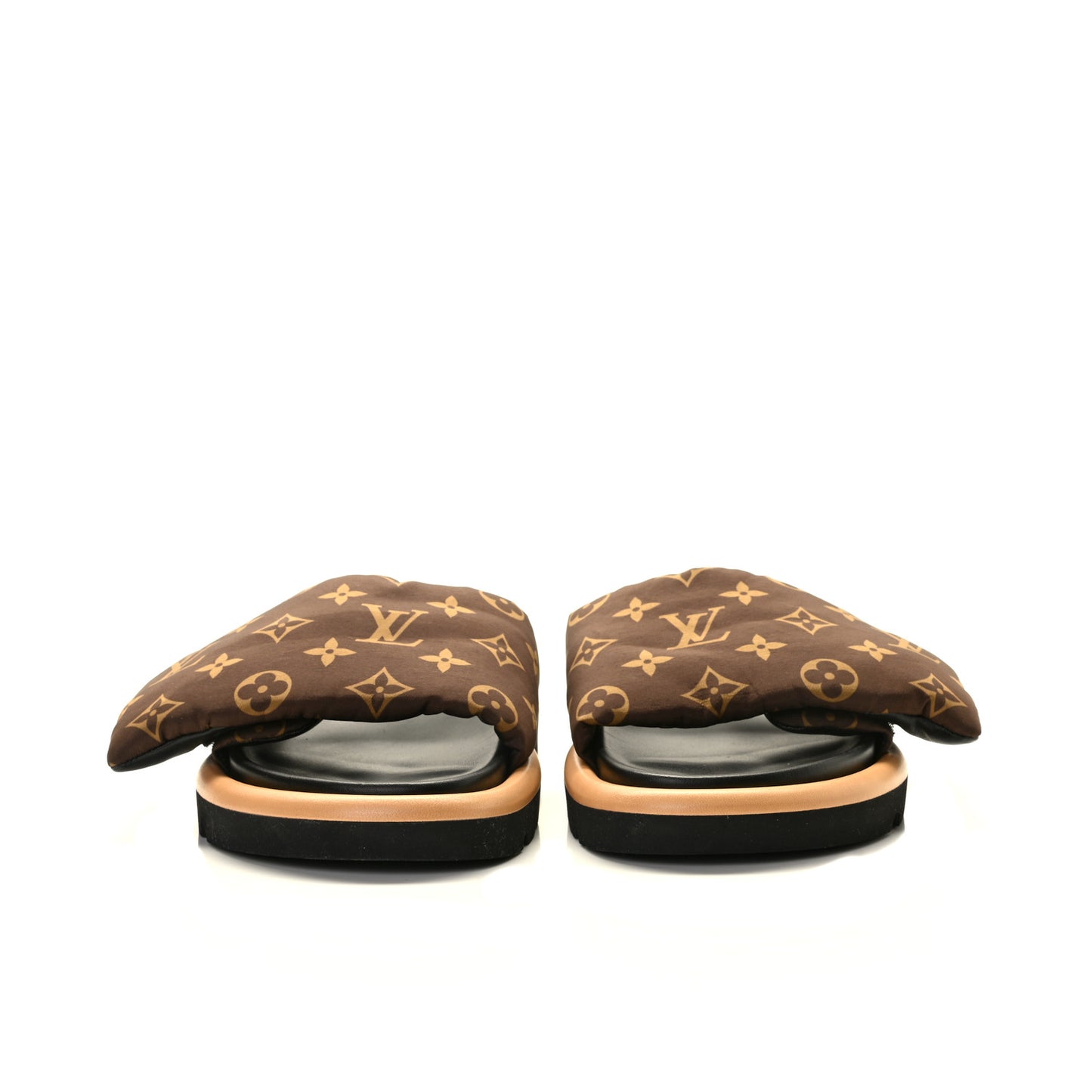 Nylon Monogram Pool Pillow Comfort Mule 38 Cacao Brown