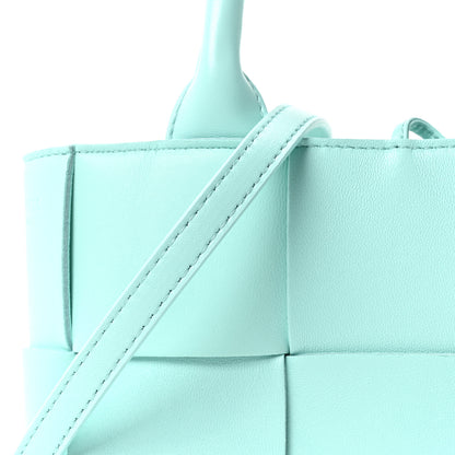 Bottega Veneta Grained Calfskin Maxi Intrecciato Mini Arco Tote Pale Blue 8 of 10