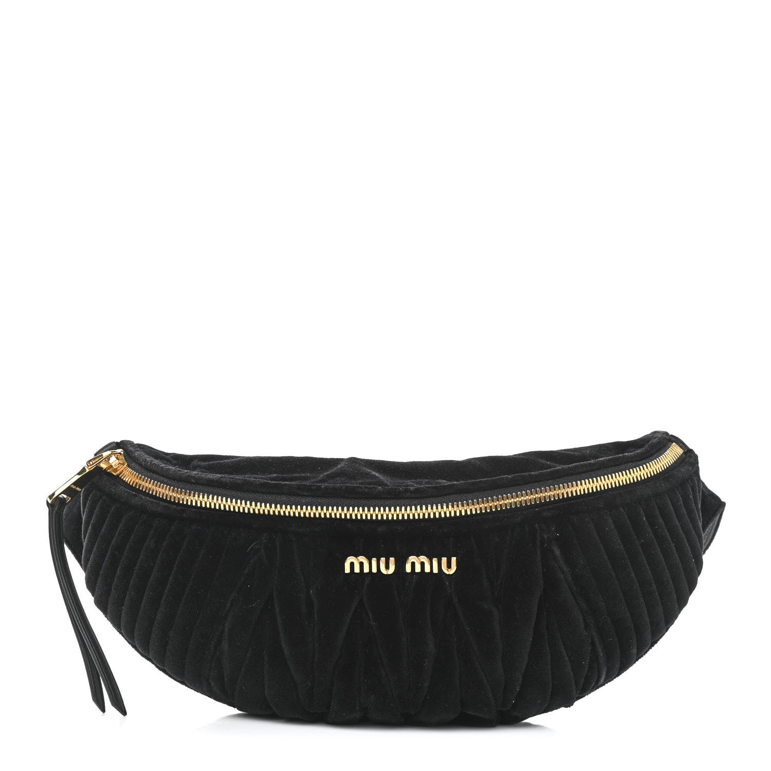 Miu Miu Velvet Matelasse Belt Bag Black 1 of 12