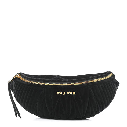 Miu Miu Velvet Matelasse Belt Bag Black 1 of 12