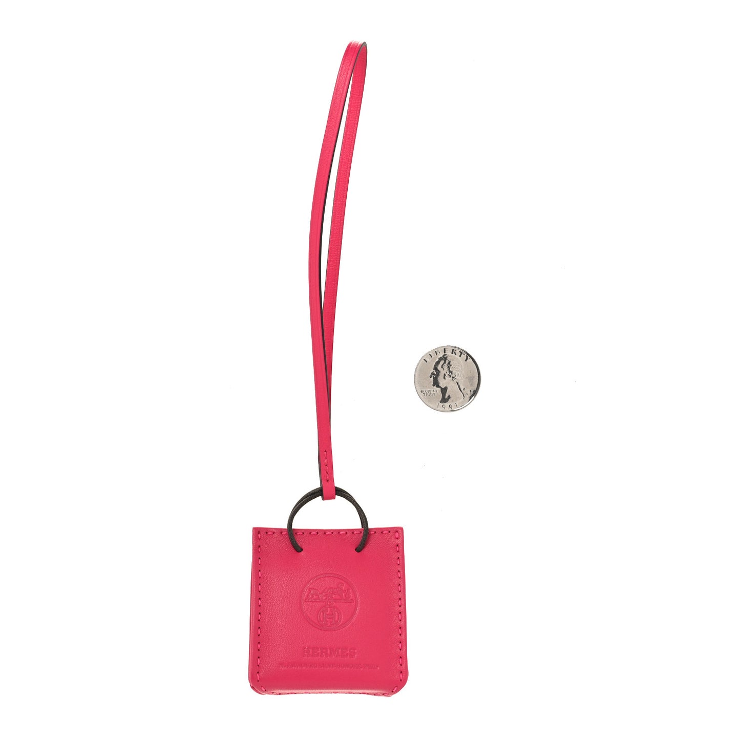 Milo Lambskin Swift Shopping Bag Charm Rose Mexico