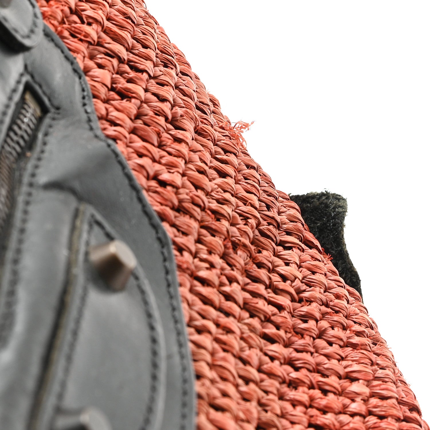 Balenciaga Raffia Calfskin Panier Basket Tote Brown Black 11 of 11