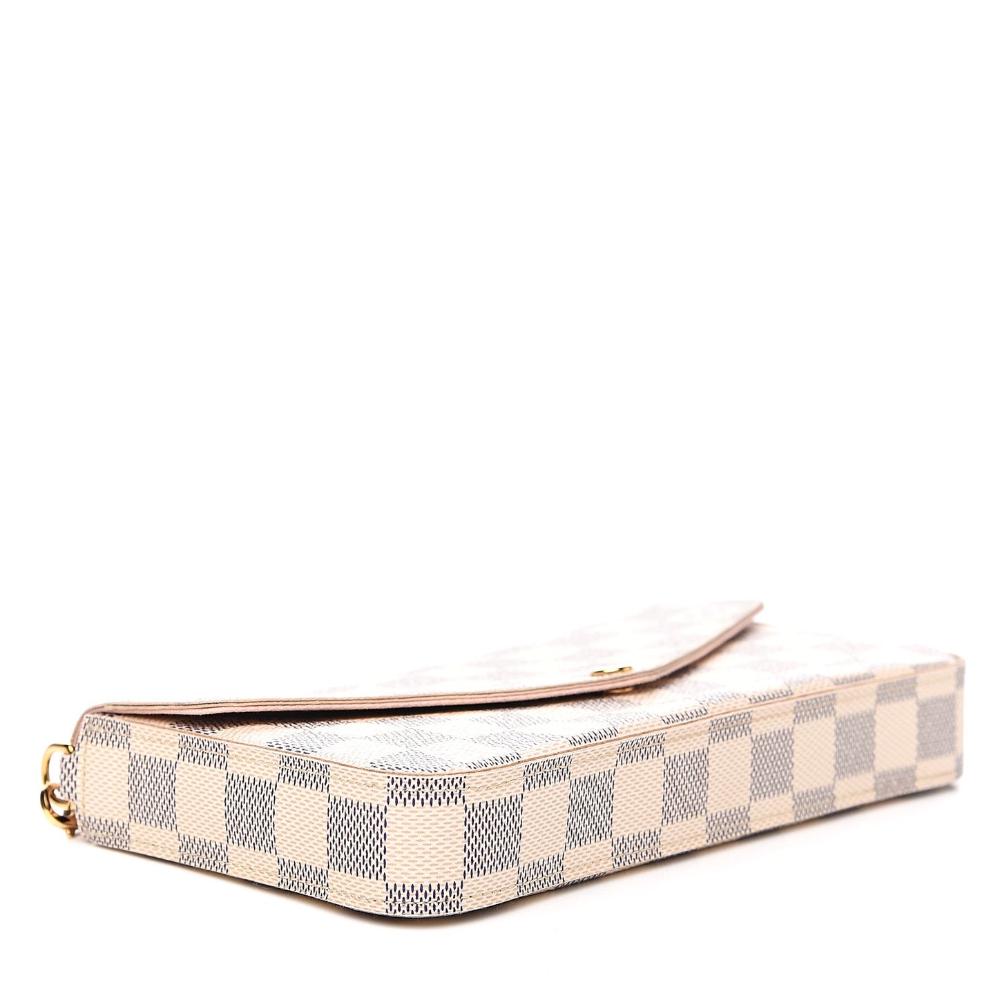 Damier Azur Pochette Felicie Chain Wallet Rose Ballerine