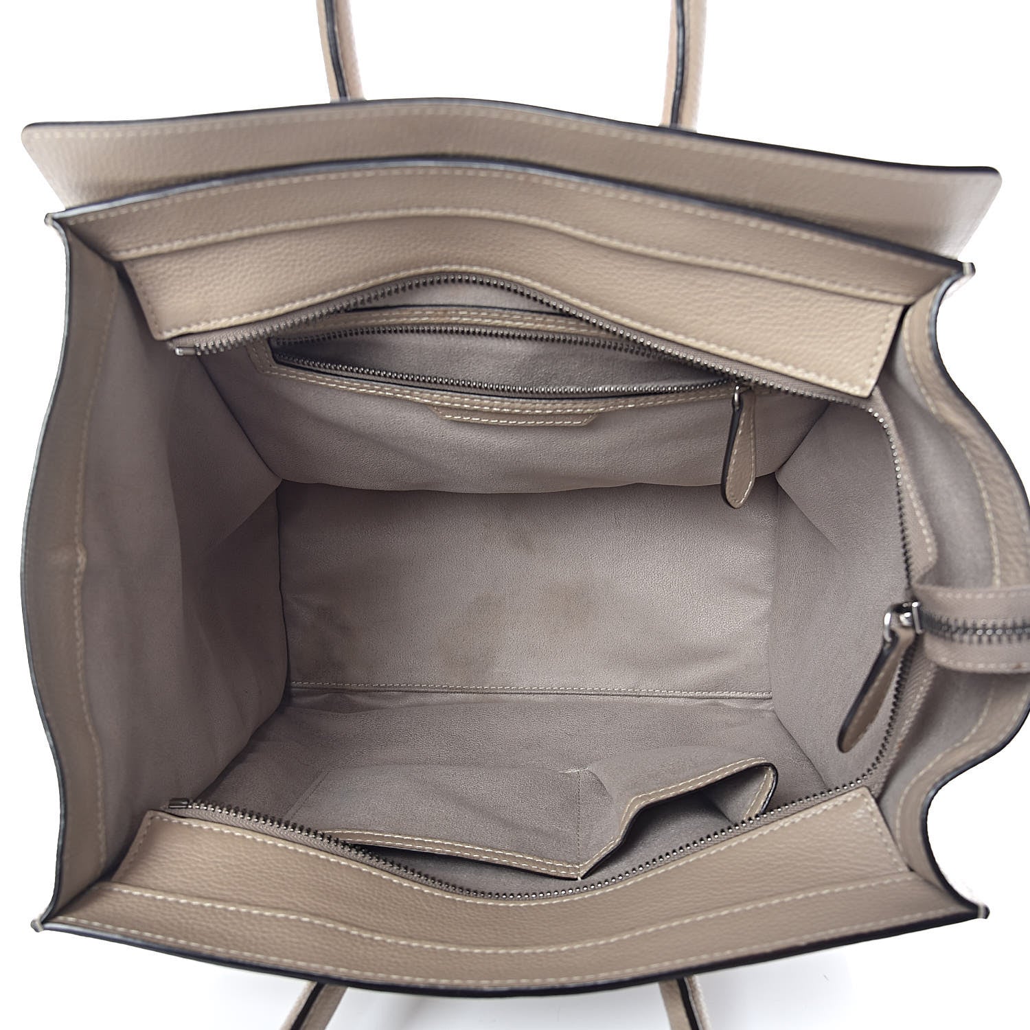 Celine Drummed Calfskin Mini Luggage Dune 5 of 17