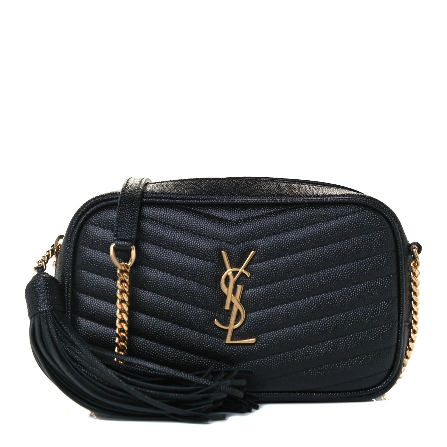 Saint Laurent Grain De Poudre Matelasse Monogram Mini Lou Camera Bag Black 1 of 10