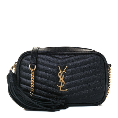 Saint Laurent Grain De Poudre Matelasse Monogram Mini Lou Camera Bag Black 1 of 10