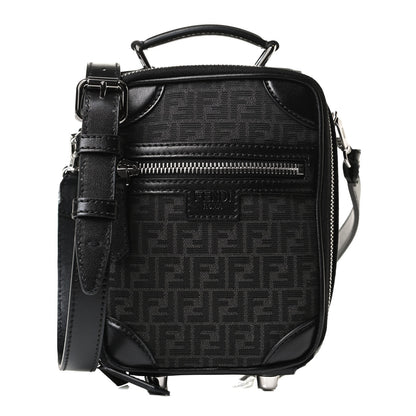 Fendi Recycled Fabric Jacquard Vitello Astro Micro FF Mini Trolley Bag Asfalto Black 1 of 15