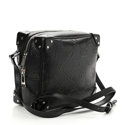 Gucci Calfskin GG Tennis Embossed Square Messenger Bag Black 3 of 8