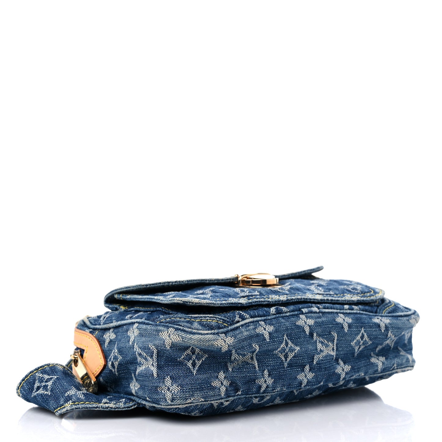 Monogram Denim Bum Bag Blue