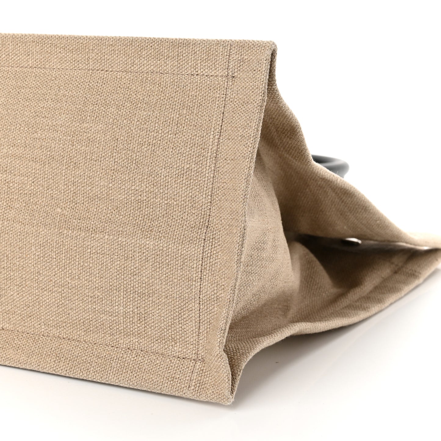 Linen Calfskin Small Rive Gauche Tote Greggio Natural
