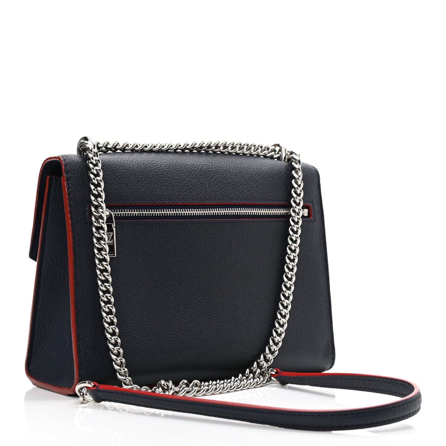 Soft Calfskin Mylockme Chain Bag BB Marine Rouge