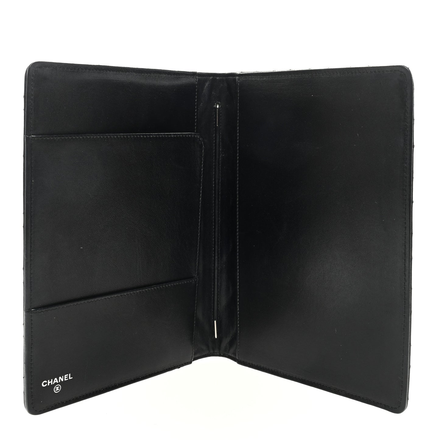 Lambskin Quilted Large Agenda Cover Black
