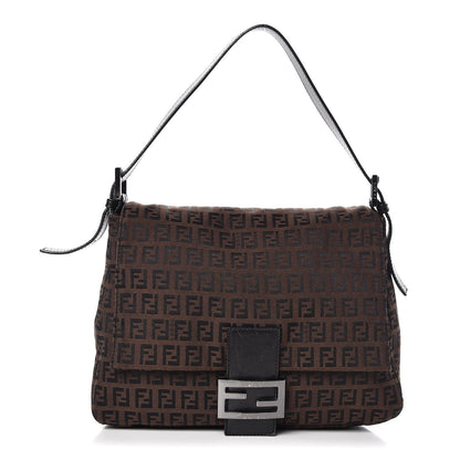 Fendi Zucchino Vitello Mama Baguette Black Moro 1 of 7