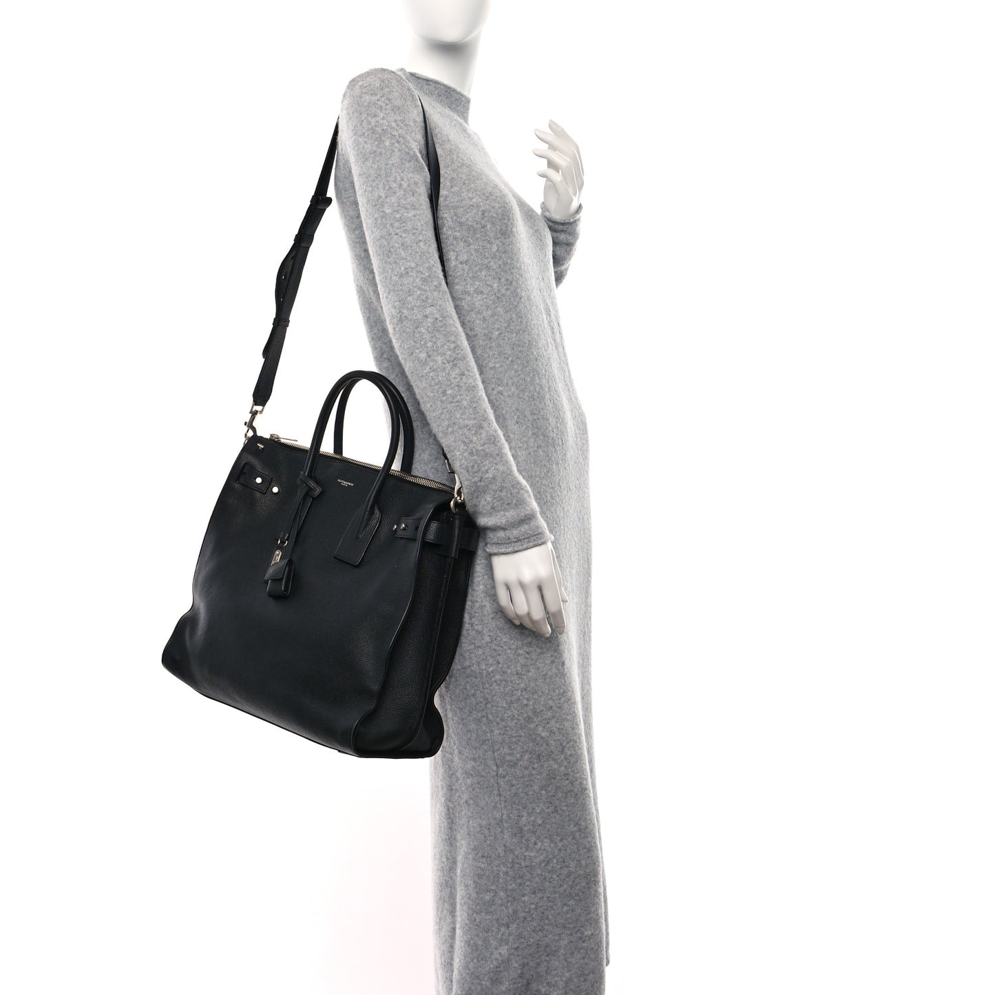 Grained Calfskin Sac De Jour Souple North South Tote Black