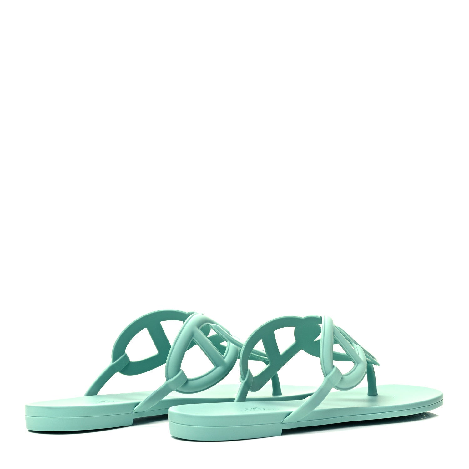 Hermes Rubber Womens Egerie Sandals 39 Vert Embrun 4 of 7