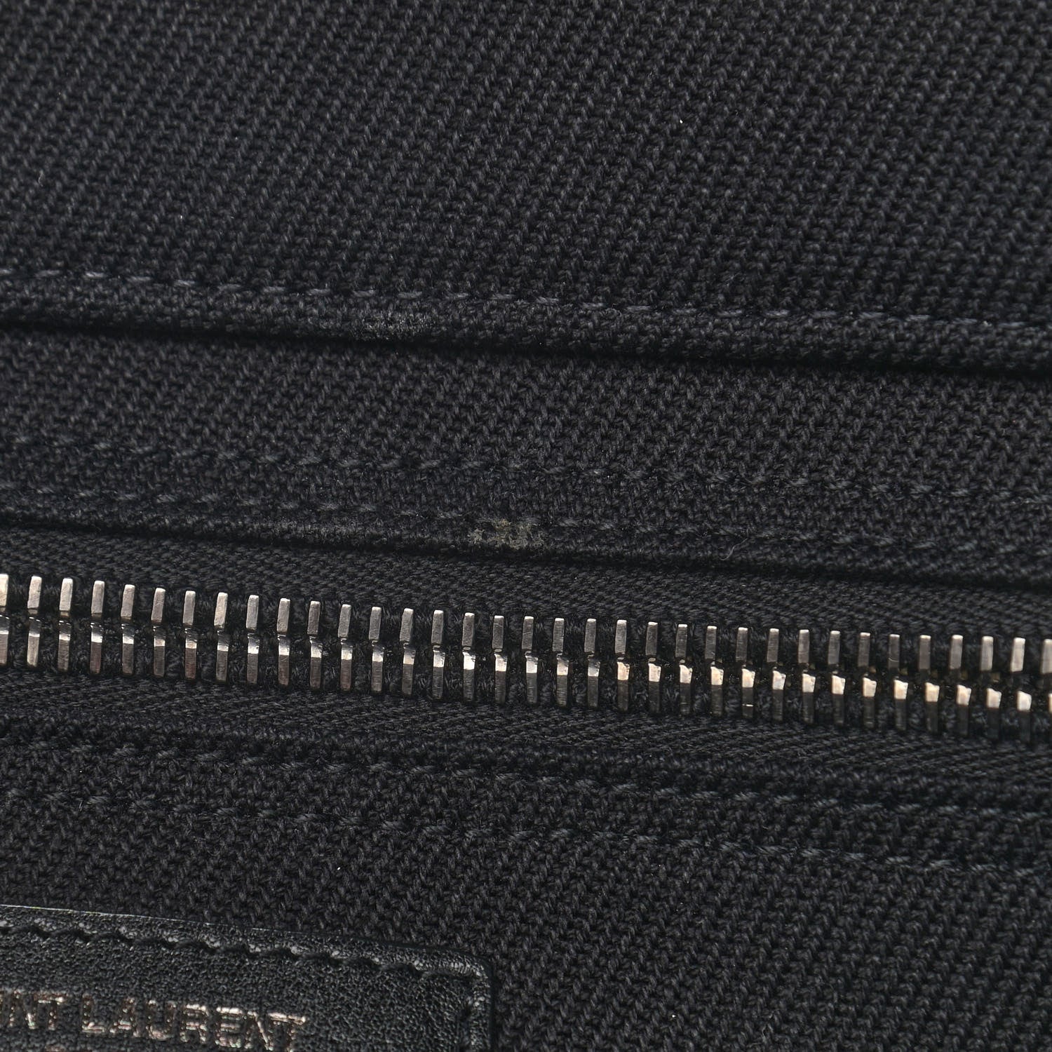 Saint Laurent Linen Calfskin Rive Gauche Tote Black 16 of 17