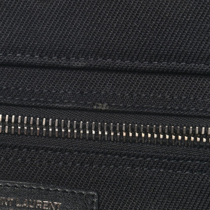Saint Laurent Linen Calfskin Rive Gauche Tote Black 16 of 17