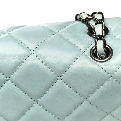 Chanel Glazed Calfskin Quilted Large Coco Soft Flap Light Blue 33 of 36