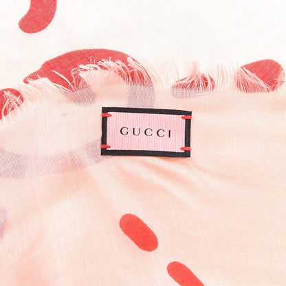 Gucci Modal Silk GG Writers Shawl Roseate Red 5 of 5