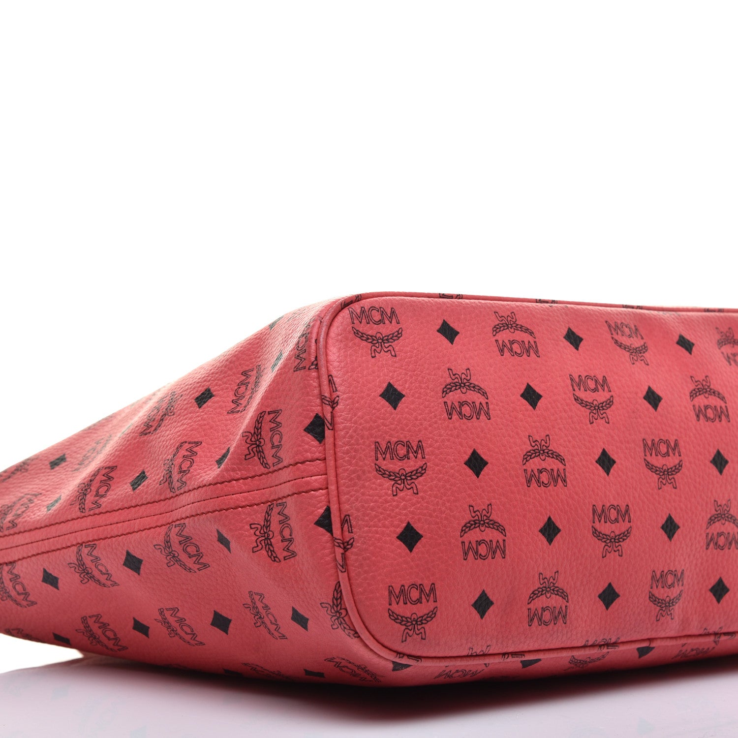 MCM Visetos Medium Shopper Tote Pink 7 of 9